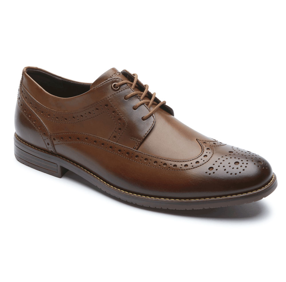 Rockport Mens Style Purpose 3 Wingtip - Oxfords Brown - NJH249836